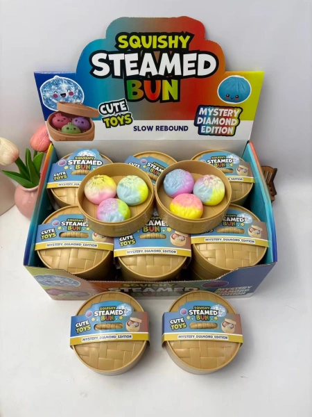 The mixed-color xiaolongbao slow-rebound pinching fun toy is flexible and durable, a stress-relieving and soothing tool for adults The mixed-color xiaolongbao slow-rebound pinching fun toy is flexible and durable, a stress-relieving and soothing tool for adults